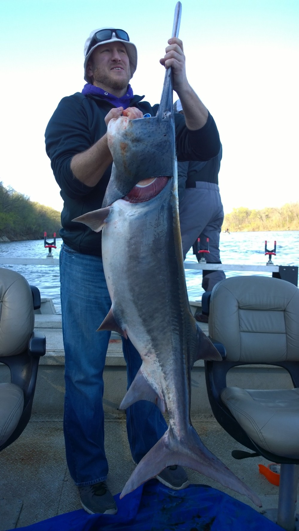 Spoonbill Paddlefish at Fort Gibson Lake in Oklahoma Lance's Fishing
