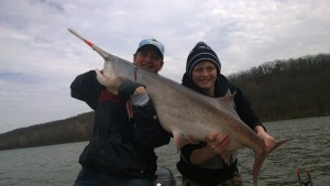 Spoonbill Paddlefish at Fort Gibson Lake in Oklahoma